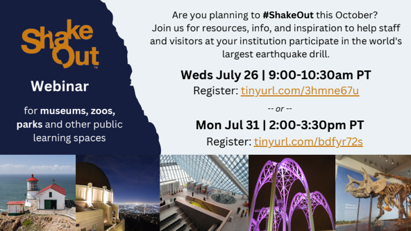Flyer about July 2023 EPIcenter ShakeOut Webinar