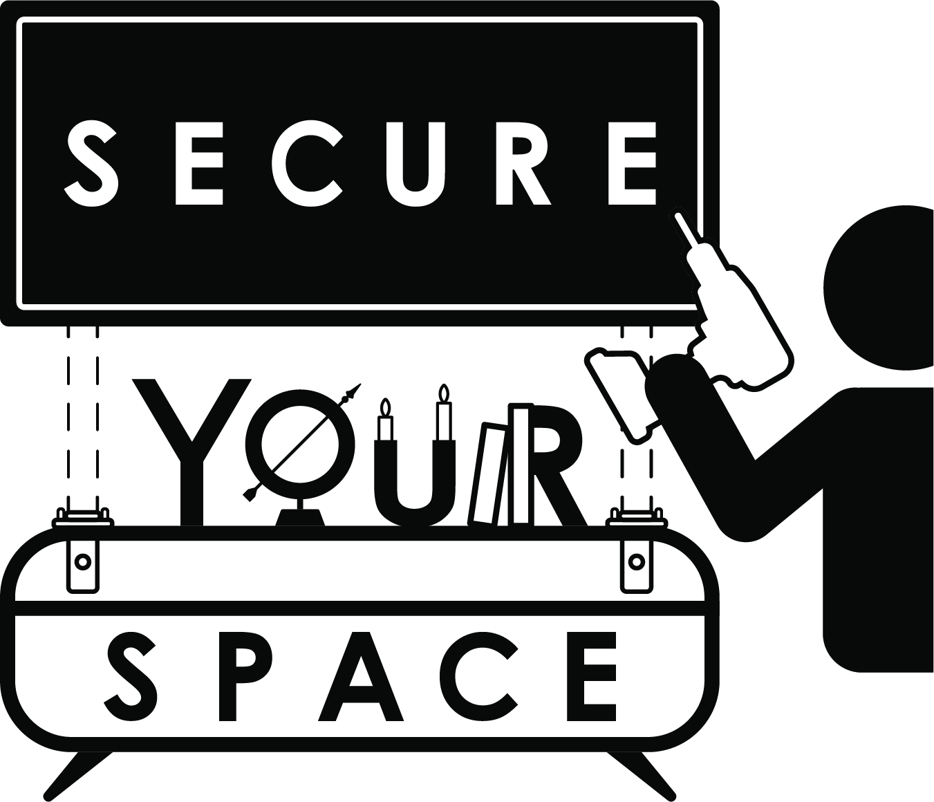 Secure Your Space logo in black and white