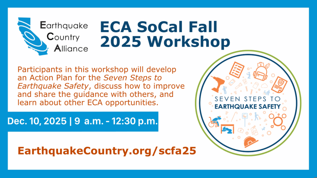 Graphic with details about the Dec 10 ECA SoCal Fall 2025 Workshop