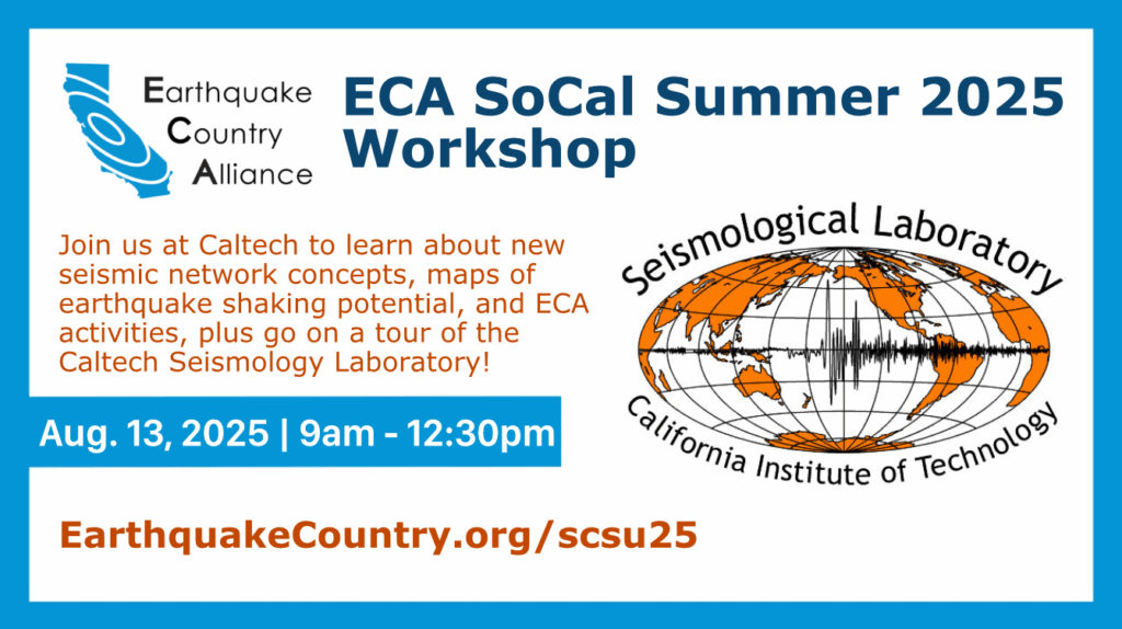 Graphic with details about the Aug 13 ECA SoCal Summer 2025 Workshop