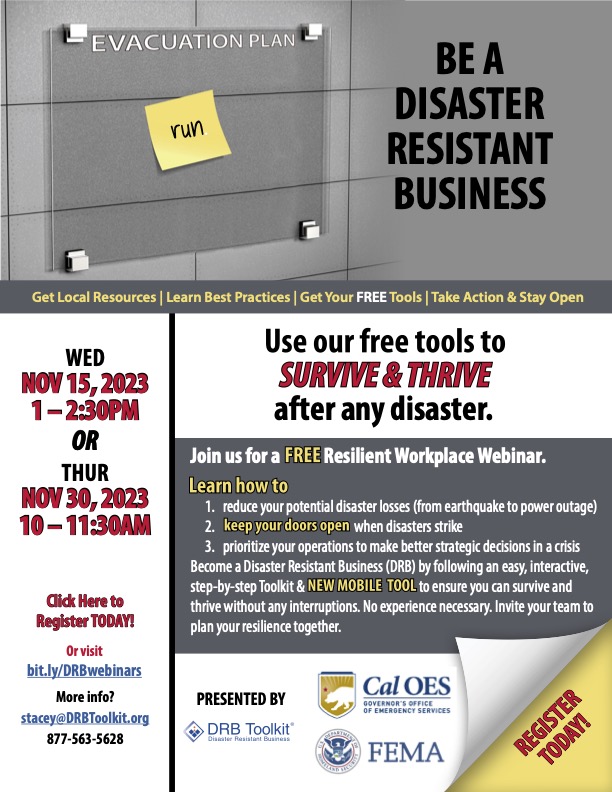 Image of Flyer about Resilient Workplace Webinar (English)