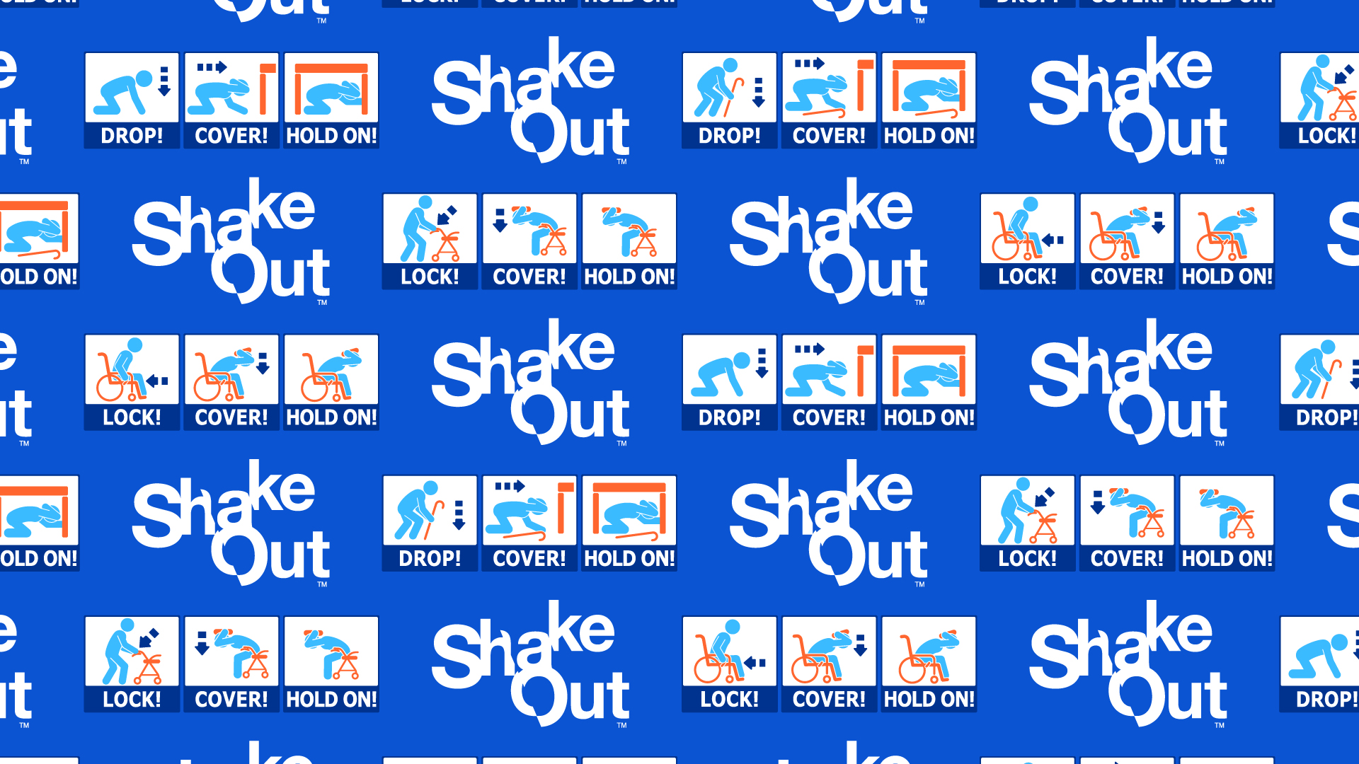 Blue zoom background for ShakeOut.