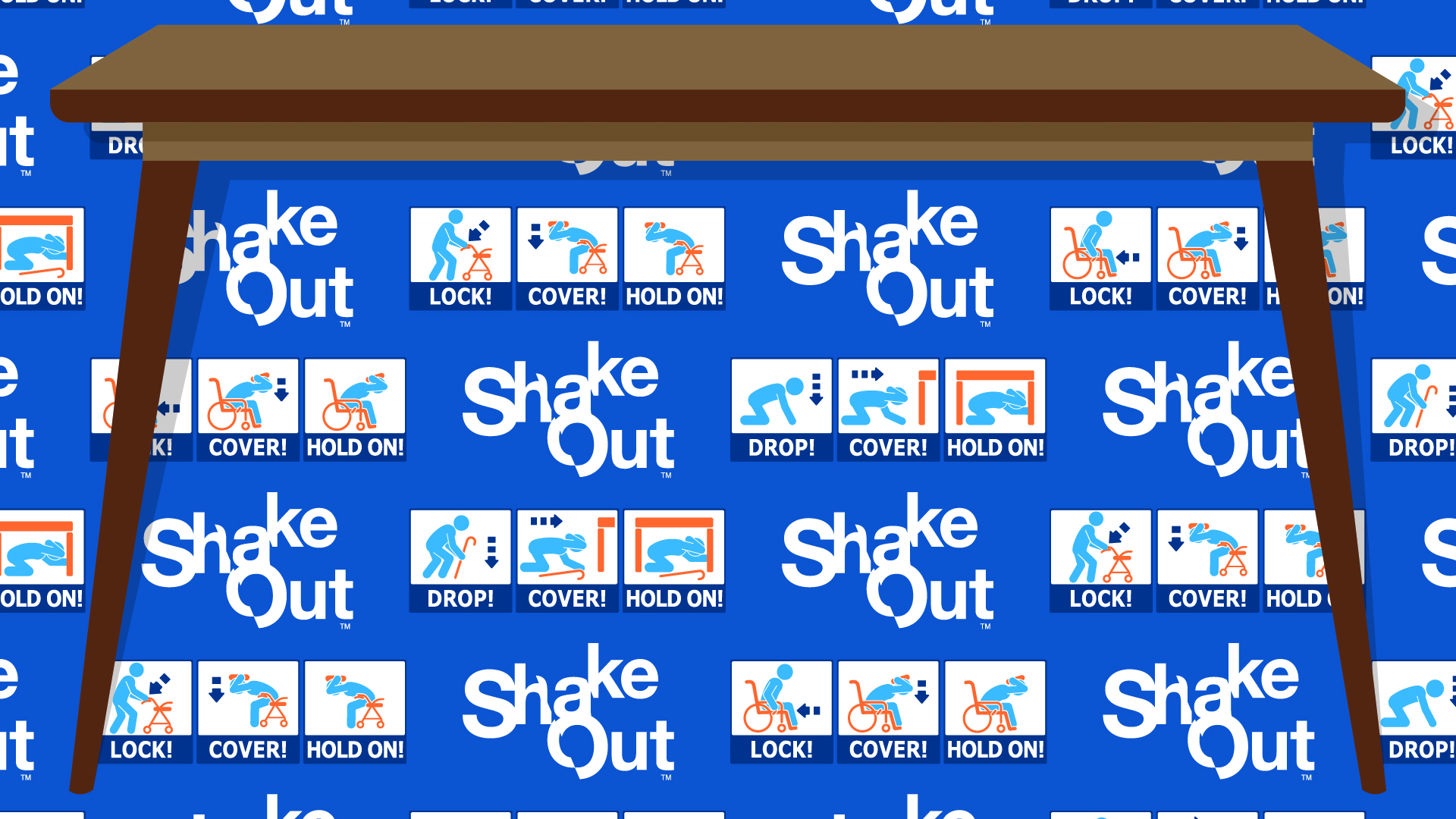 Blue zoom background for ShakeOut.